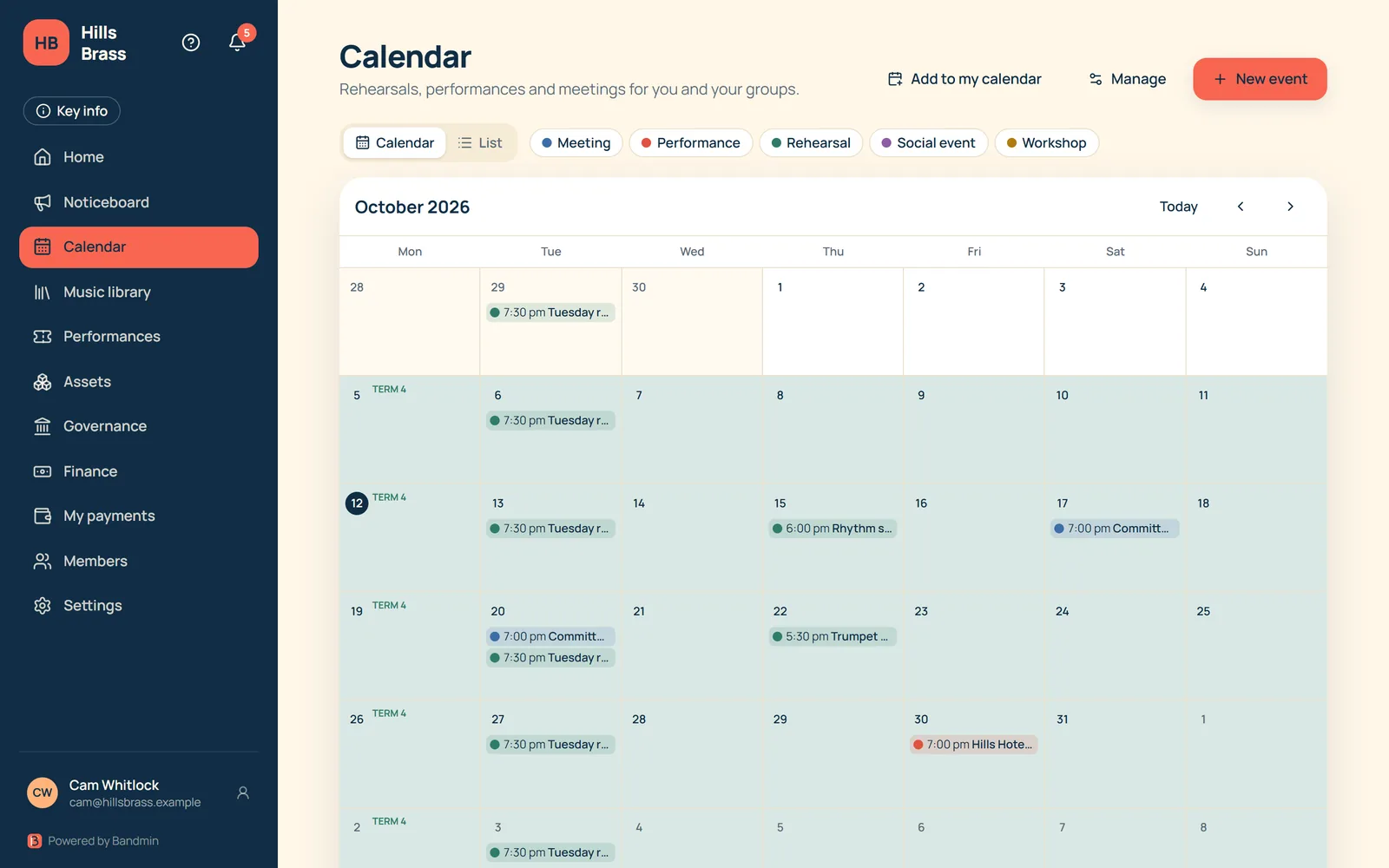 Month calendar