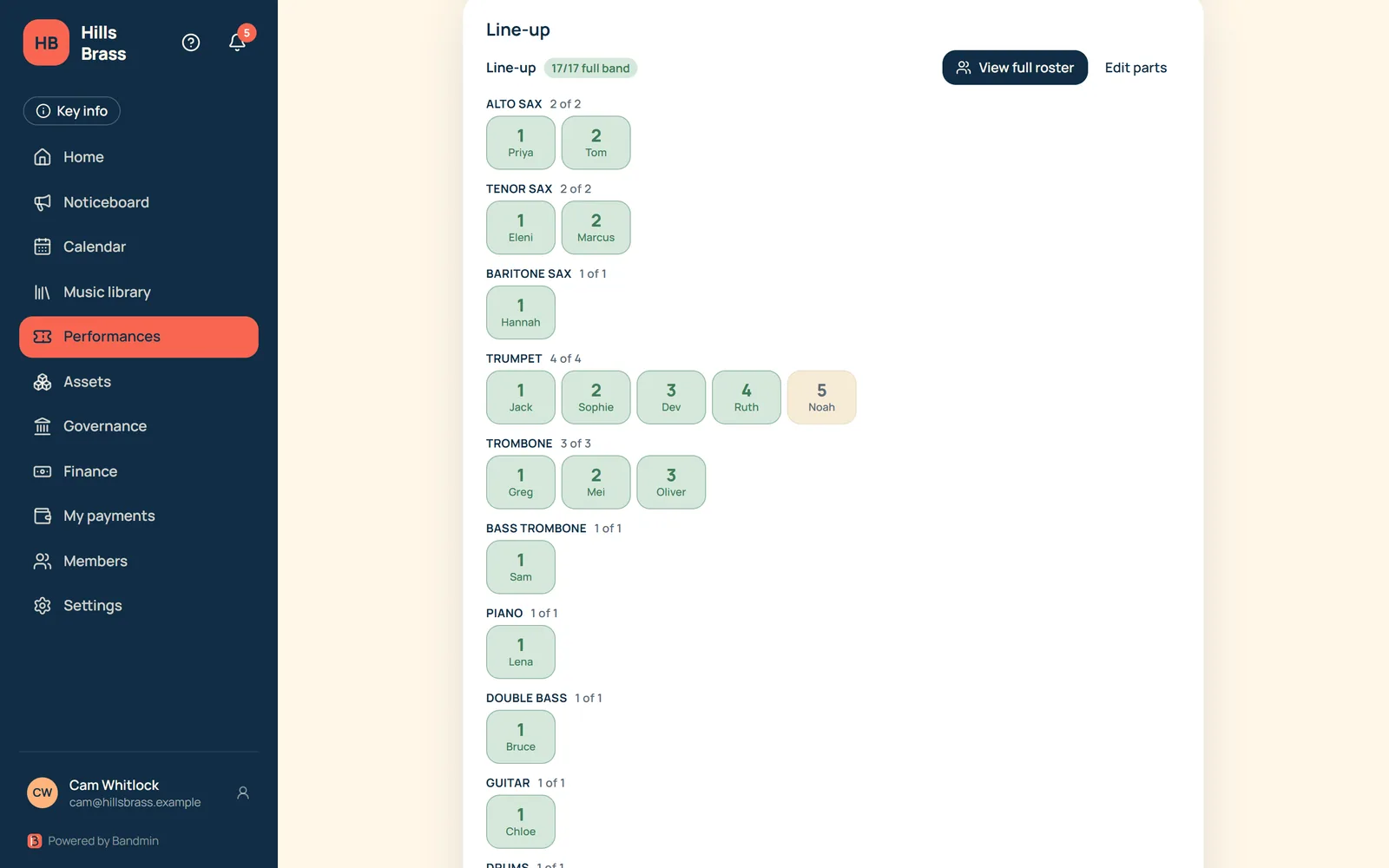 Line-up planner