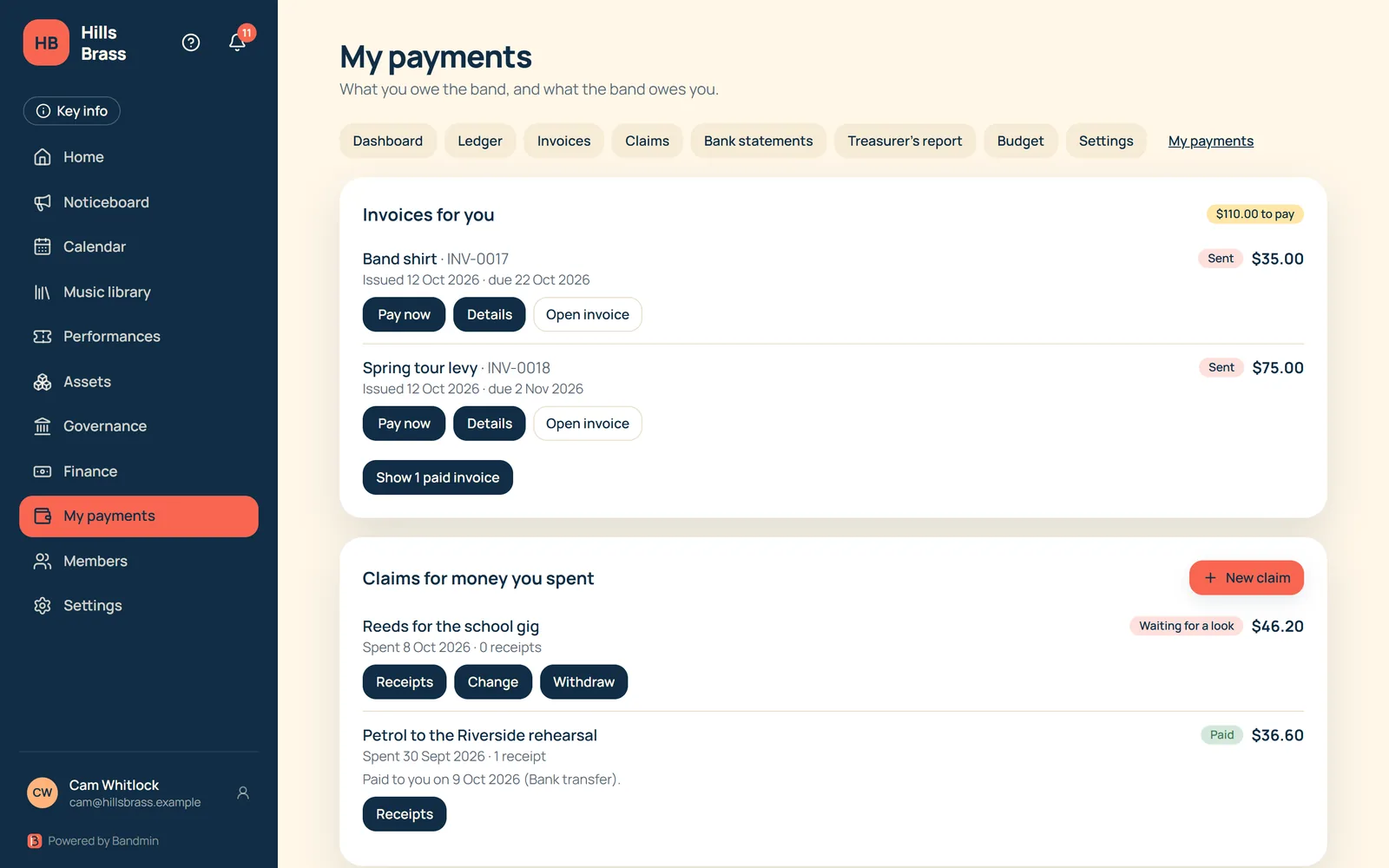 My payments