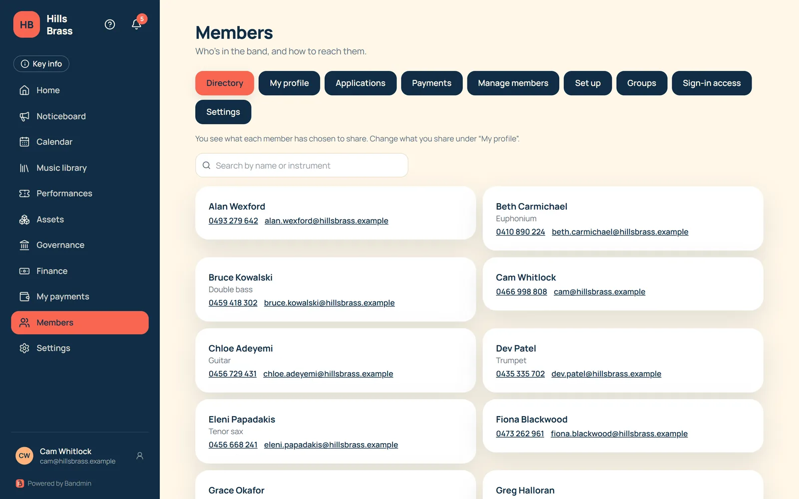 Member directory