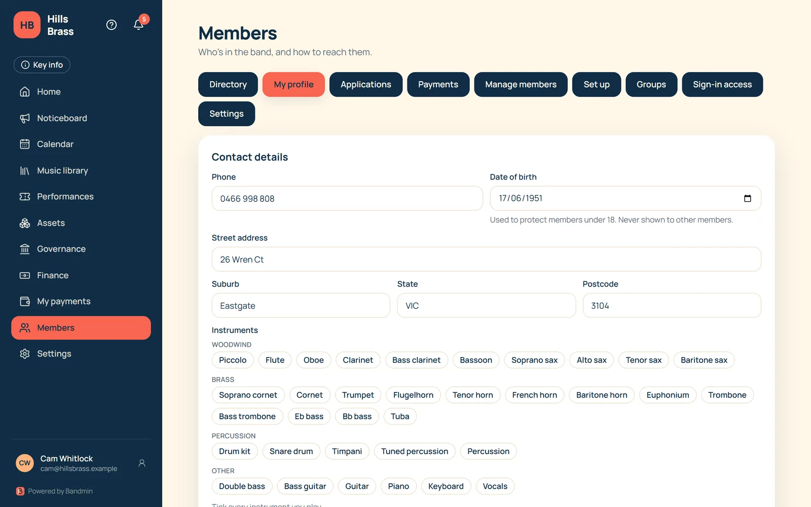 Member profile